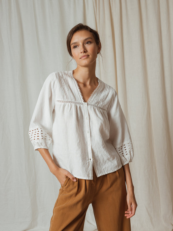 Ruby Blouse WHITE ON SALE