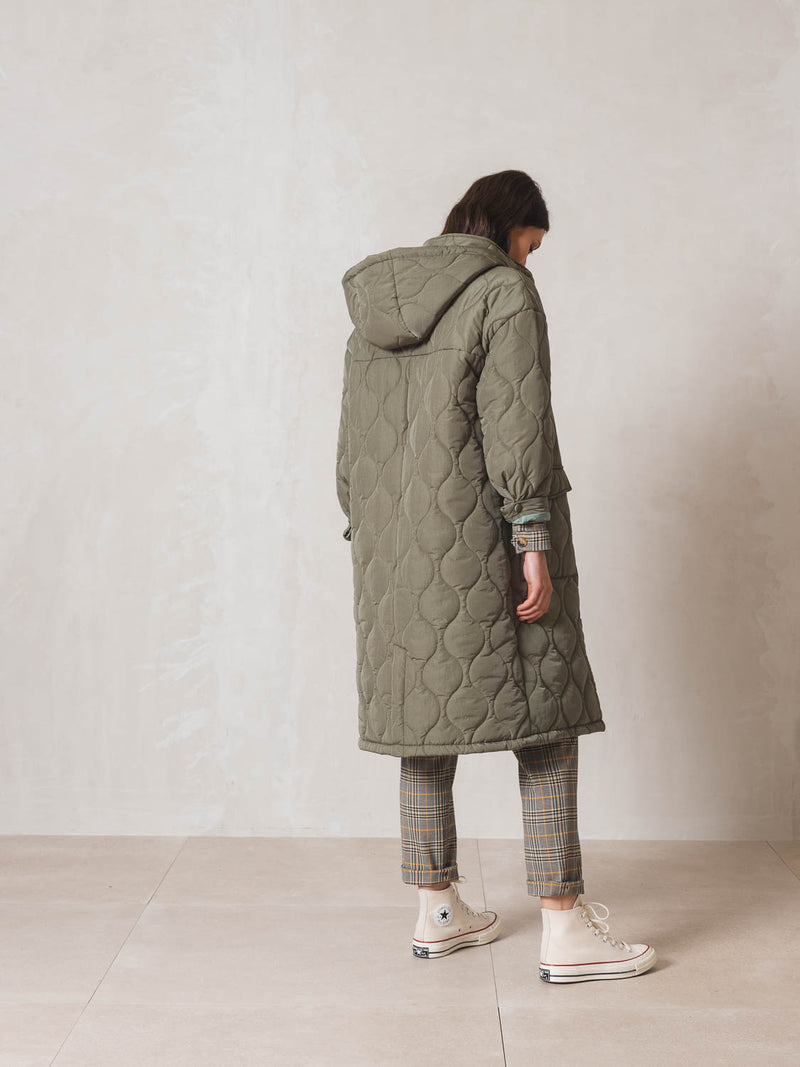 Fern Quilted Long Jacket