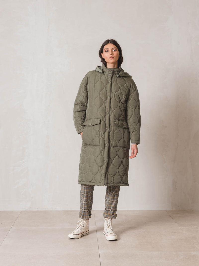 Fern Quilted Long Jacket