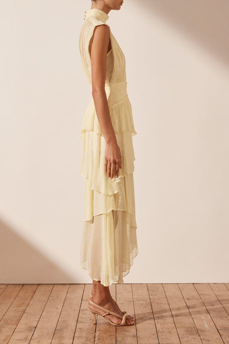 Gina Sleeveless Ruched Midi Dress ON SALE