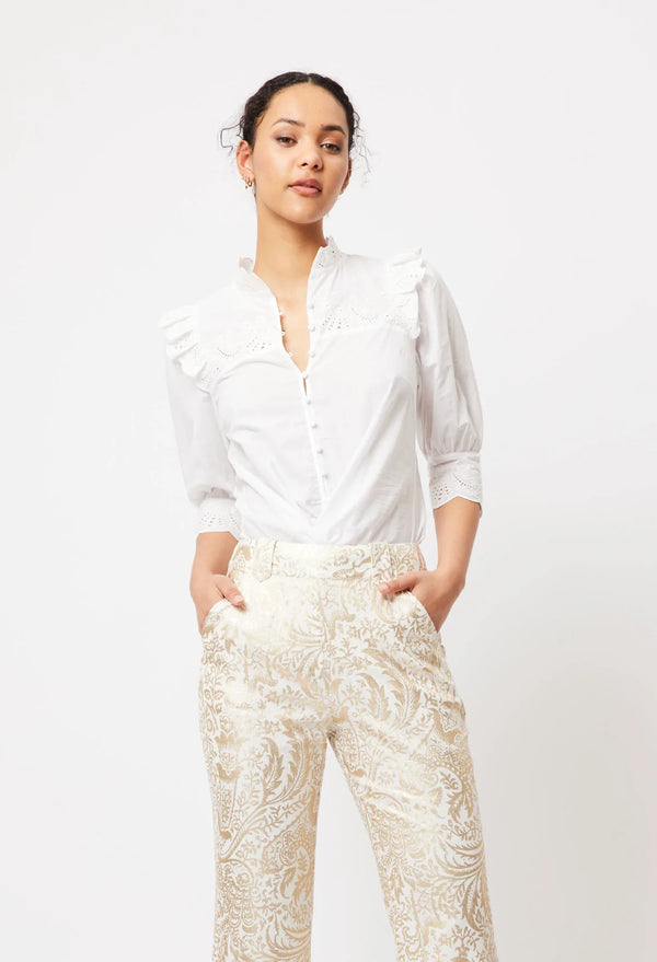 Elysian Embroidered Cotton Blouse ON SALE